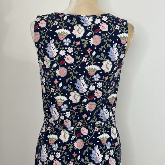 NWT Talbots Keyhole Floral Maxi Dress Size S Navy Multicolo Stretch - Picture 10 of 14
